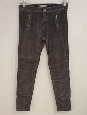 Banana Republic Women's Skinny Zip-Detail Pants in Charcoal Gray